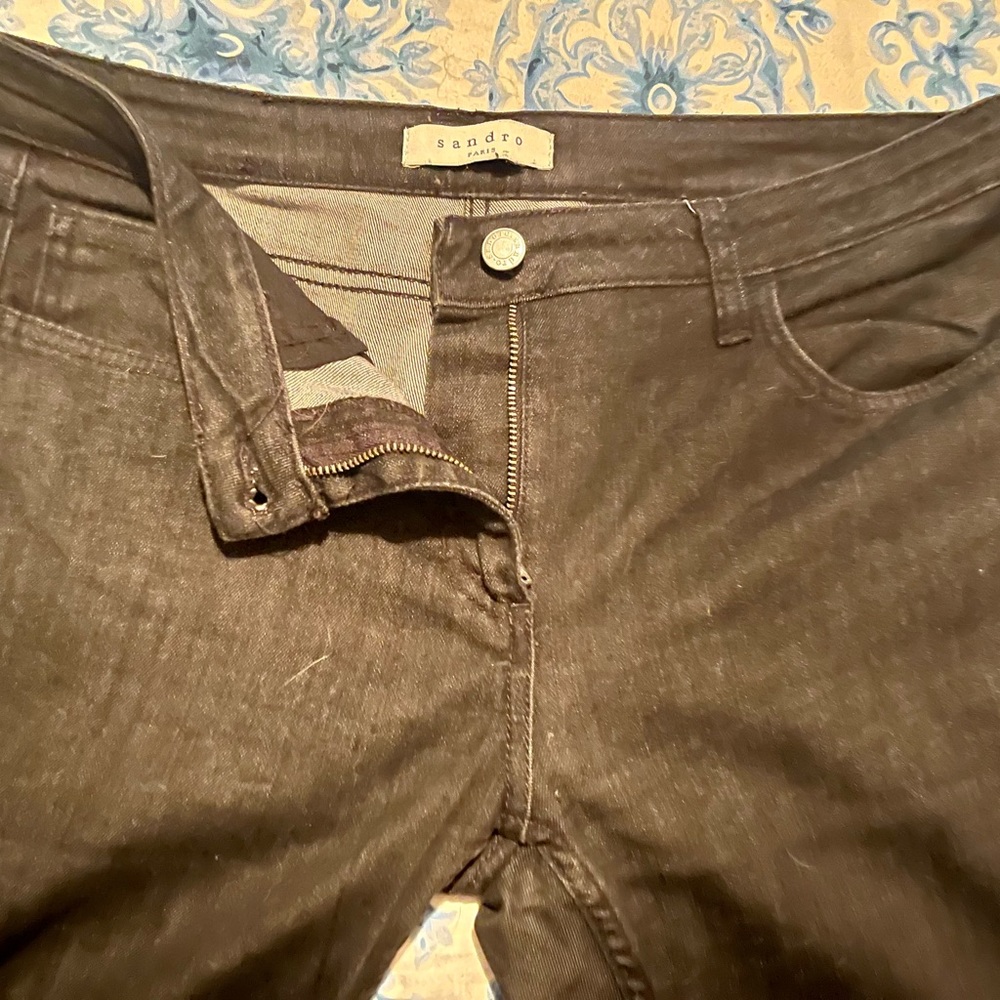 Sandro Paris Black Skinny Jeans with ankle zip detail